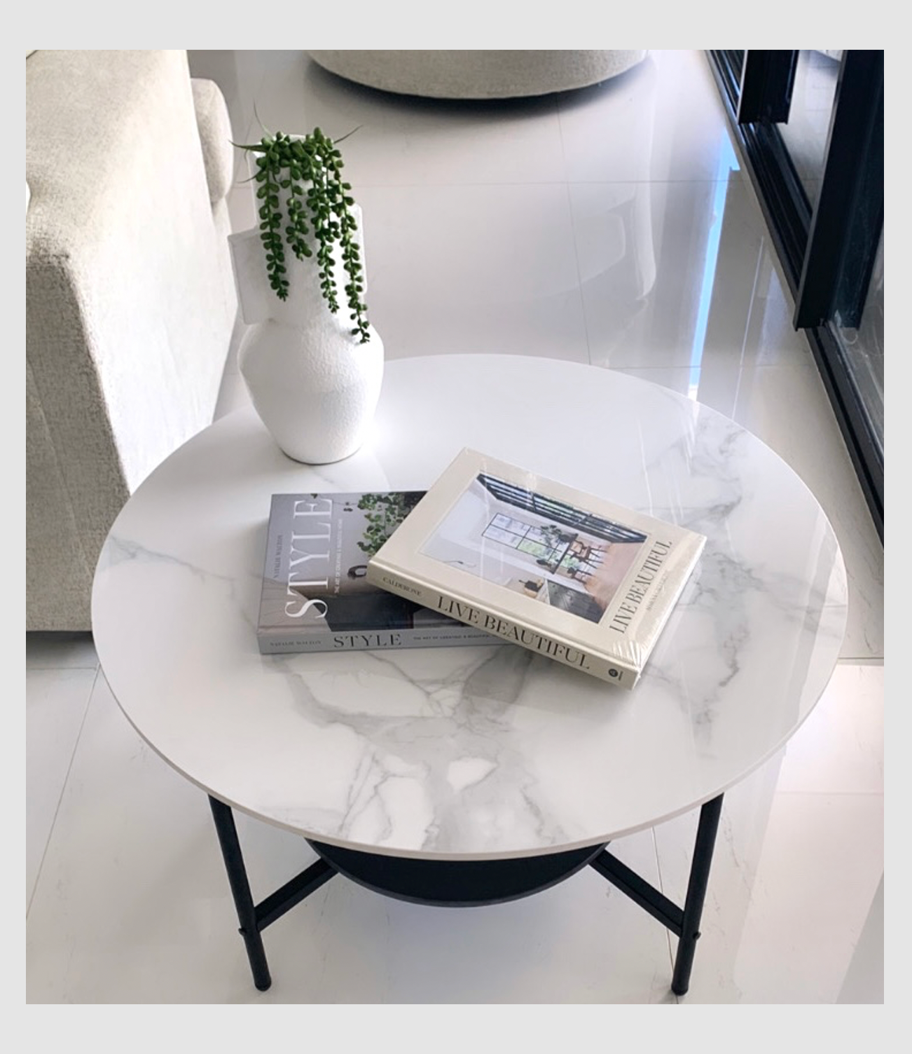 Interior Ave - Duke Round Two Tier Stone Coffee Table - Cosy Abode