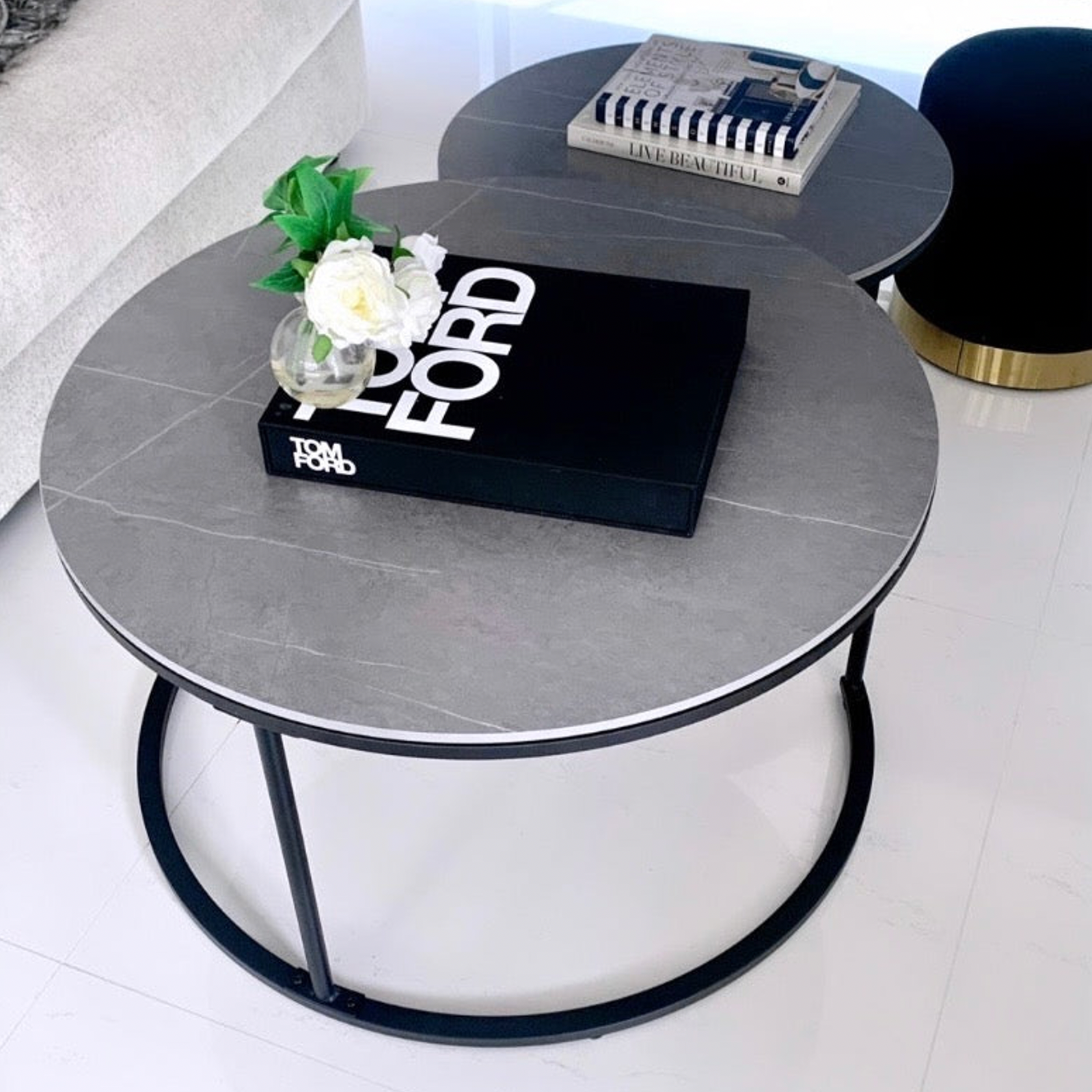 Interior Ave - Executive Stone Nested Coffee Table Set - Cosy Abode