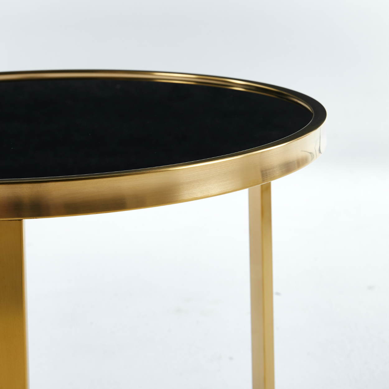 Interior Ave - Designer Giselle Black Glass & Brushed Gold Coffee Table Set - Cosy Abode