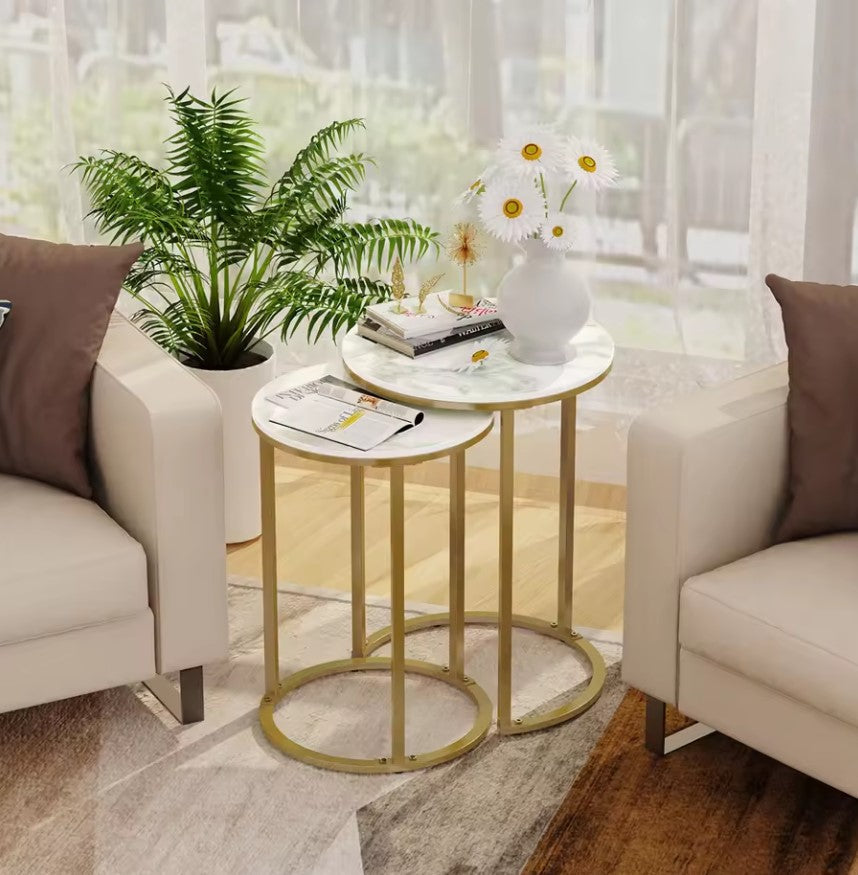 Interior Ave - Deva Gold Nested Side Table Set - Cosy Abode