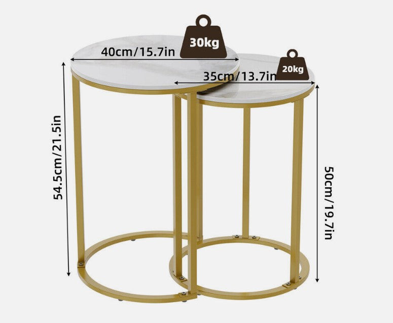 Interior Ave - Deva Gold Nested Side Table Set - Cosy Abode