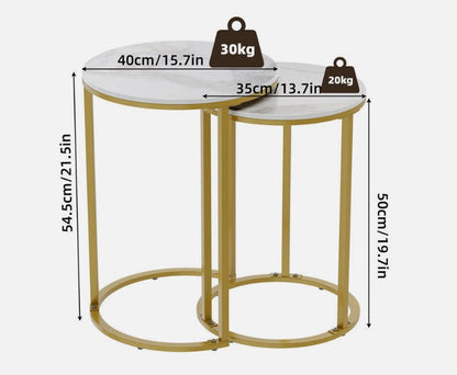 Interior Ave - Deva Gold Nested Side Table Set - Cosy Abode