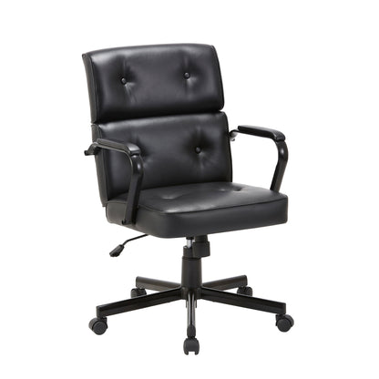 Beverly Home Office Chair In Black PU - Cosy Abode