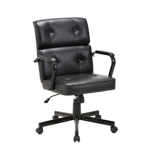 Beverly Home Office Chair In Black PU - Cosy Abode