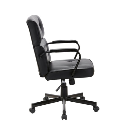 Beverly Home Office Chair In Black PU - Cosy Abode