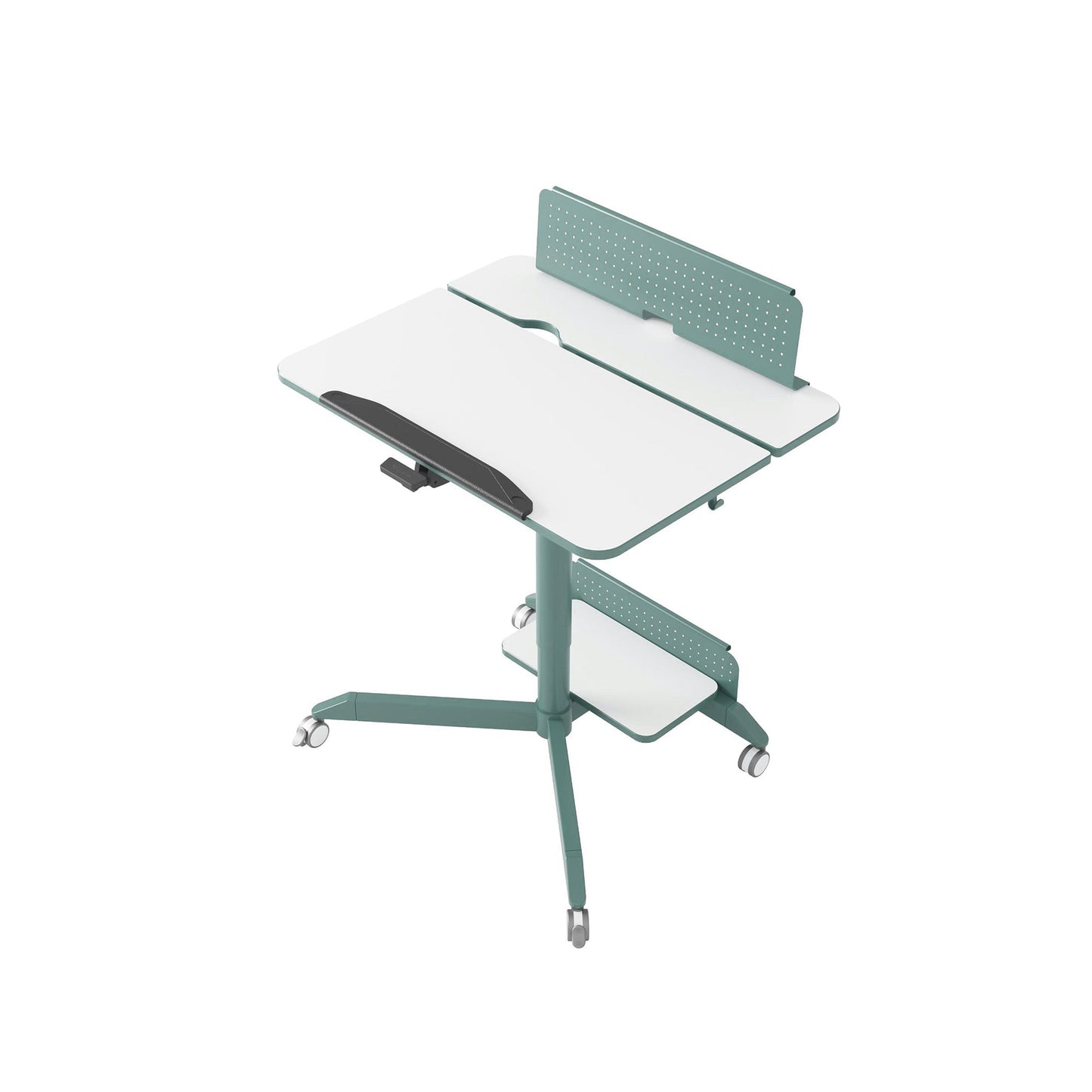 Mobile Home Office Sit and Stand Desk With Tilting Desktop - Cosy Abode
