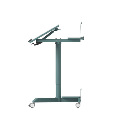 Mobile Home Office Sit and Stand Desk With Tilting Desktop - Cosy Abode