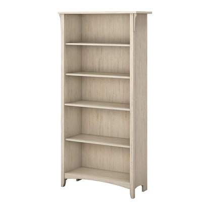 Salinas 5 Shelf Bookcase White - Cosy Abode