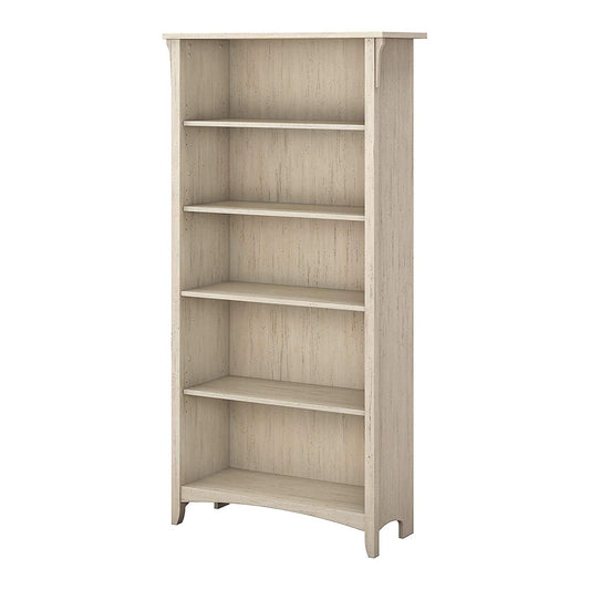 Salinas 5 Shelf Bookcase White - Cosy Abode