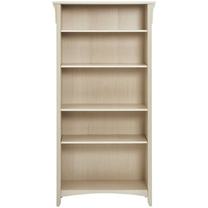 Salinas 5 Shelf Bookcase White - Cosy Abode