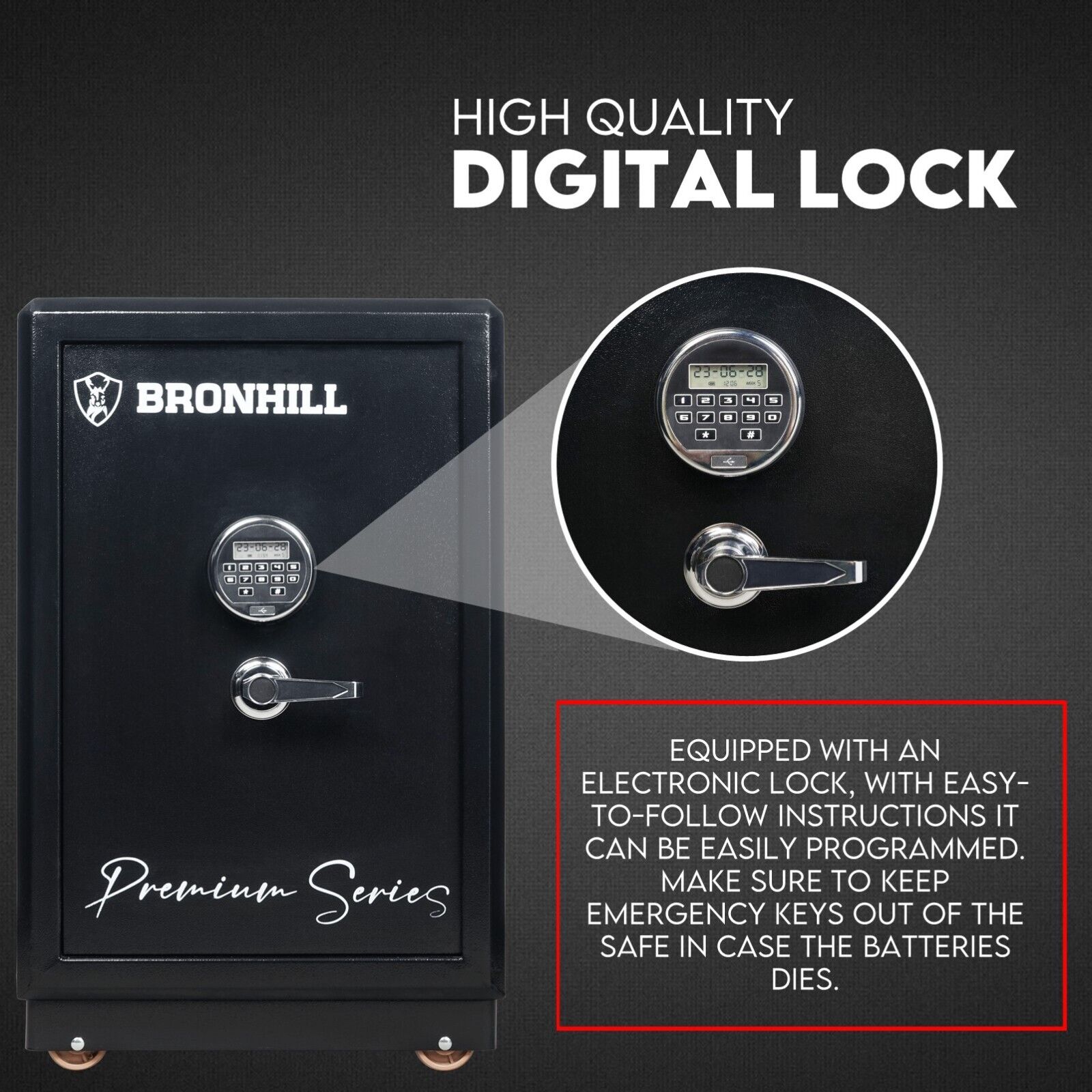 Digital Safe Safety Box Security Code Lock Box Fire Proof Heavy Duty 80L - Cosy Abode