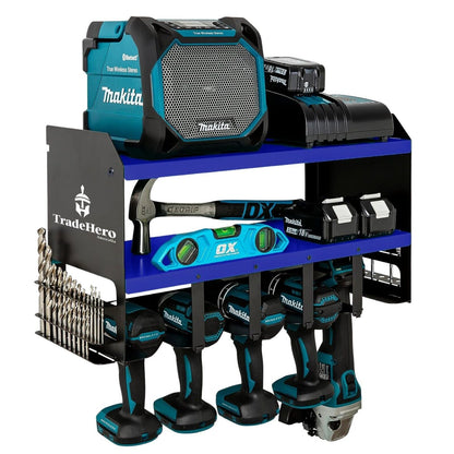 Power Tool Organiser Wall Mounted Drill Storage Organizer Holder XU1 Blue - Cosy Abode