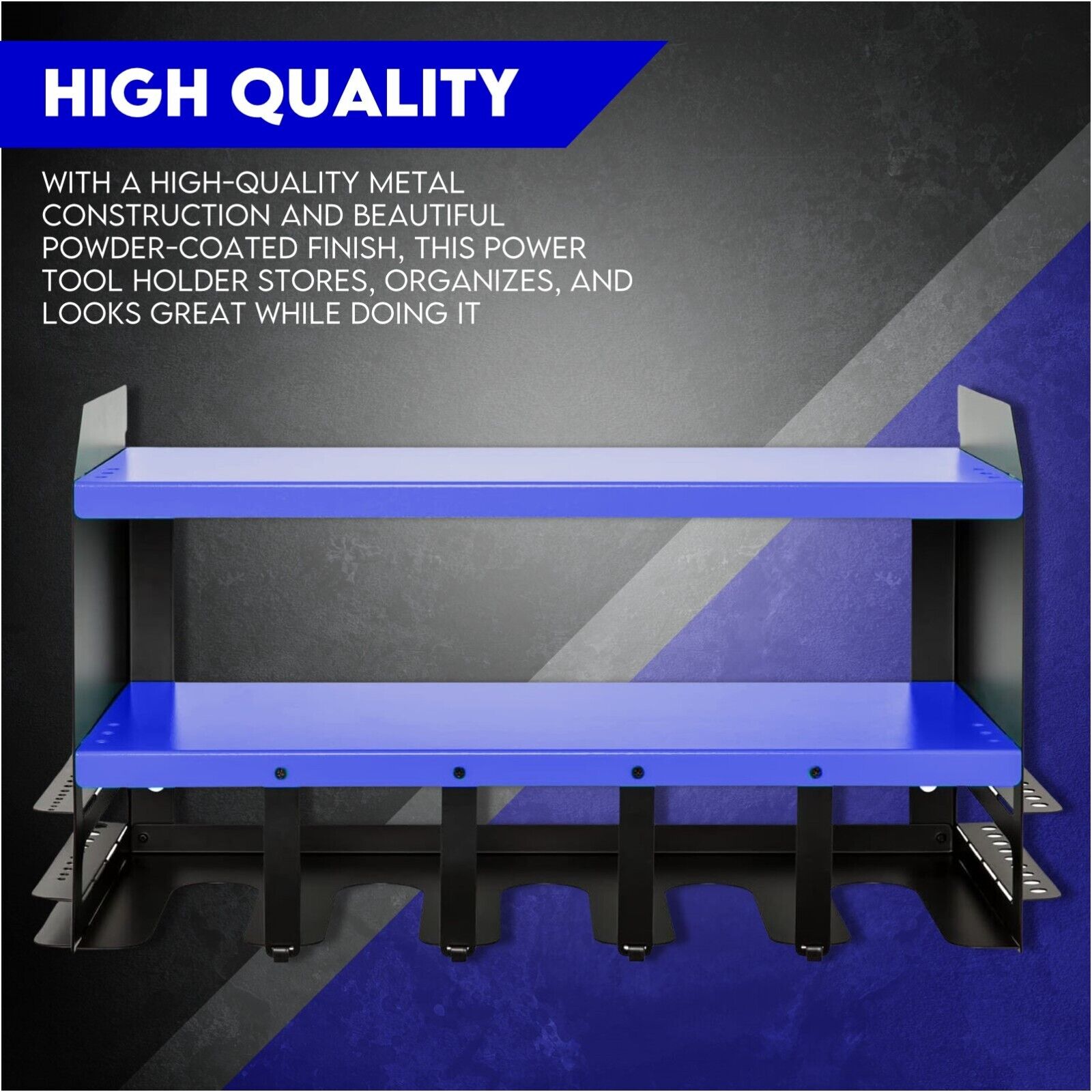 Power Tool Organiser Wall Mounted Drill Storage Organizer Holder XU1 Blue - Cosy Abode