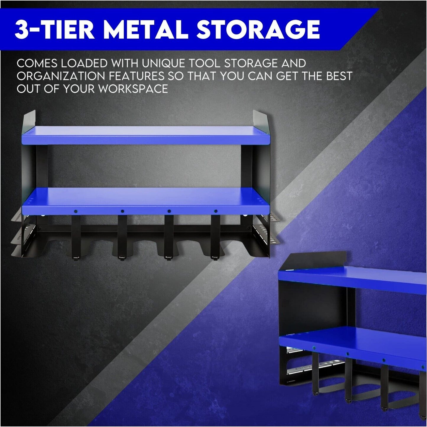 Power Tool Organiser Wall Mounted Drill Storage Organizer Holder XU1 Blue - Cosy Abode