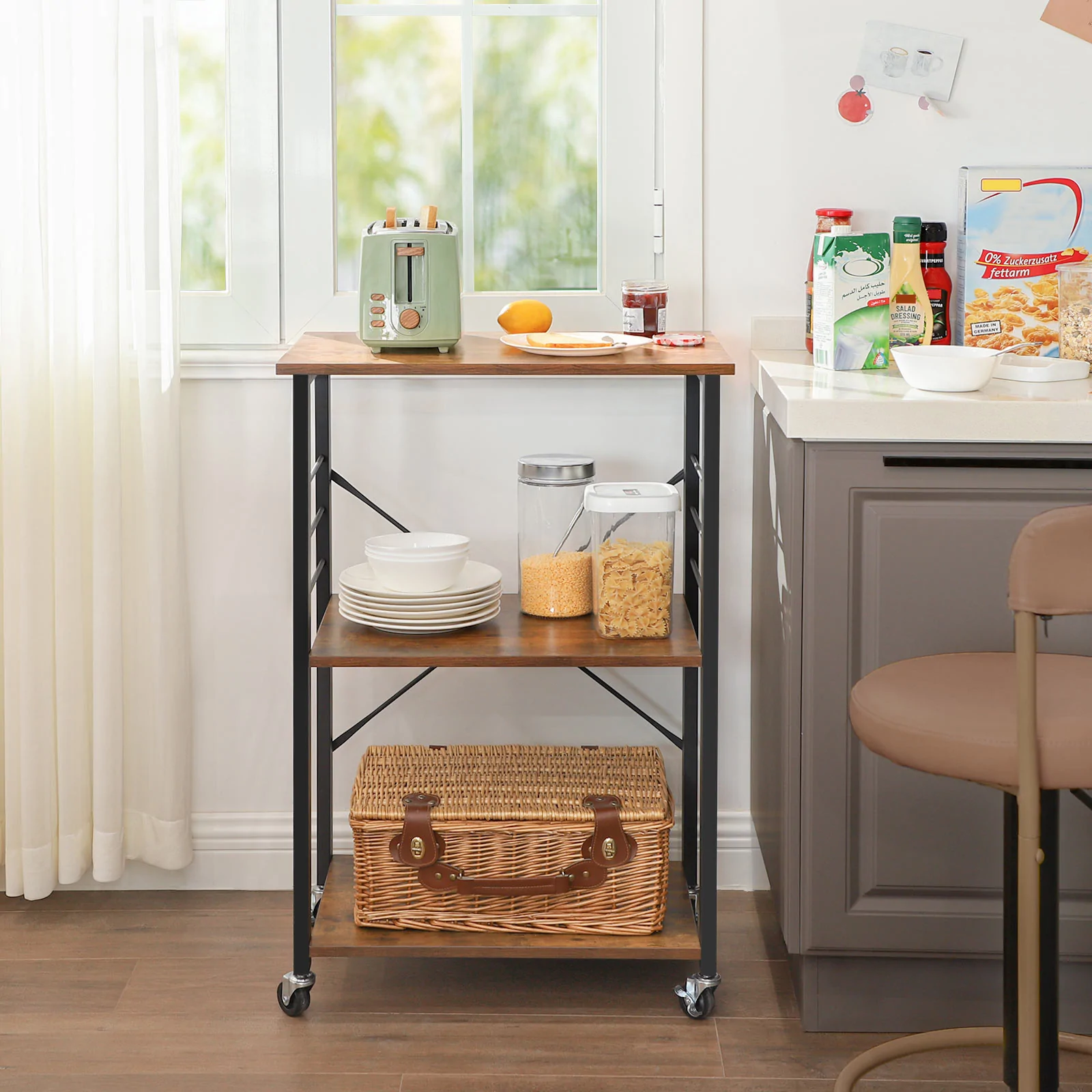 VASAGLE Kitchen Baker's Rack on Wheels - Cosy Abode