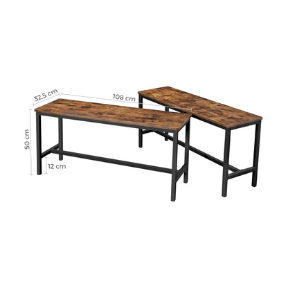 VASAGLE Set of 2 Dining Benches - Cosy Abode