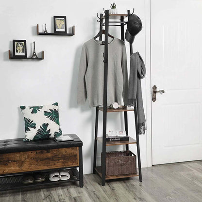 VASAGLE Coat Rack with 3 Shelves - Cosy Abode