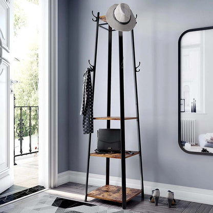 VASAGLE Coat Rack with 3 Shelves - Cosy Abode