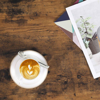 VASAGLE Industrial Rectangle Coffee Table with Storage Shelf Rustic Brown - Cosy Abode