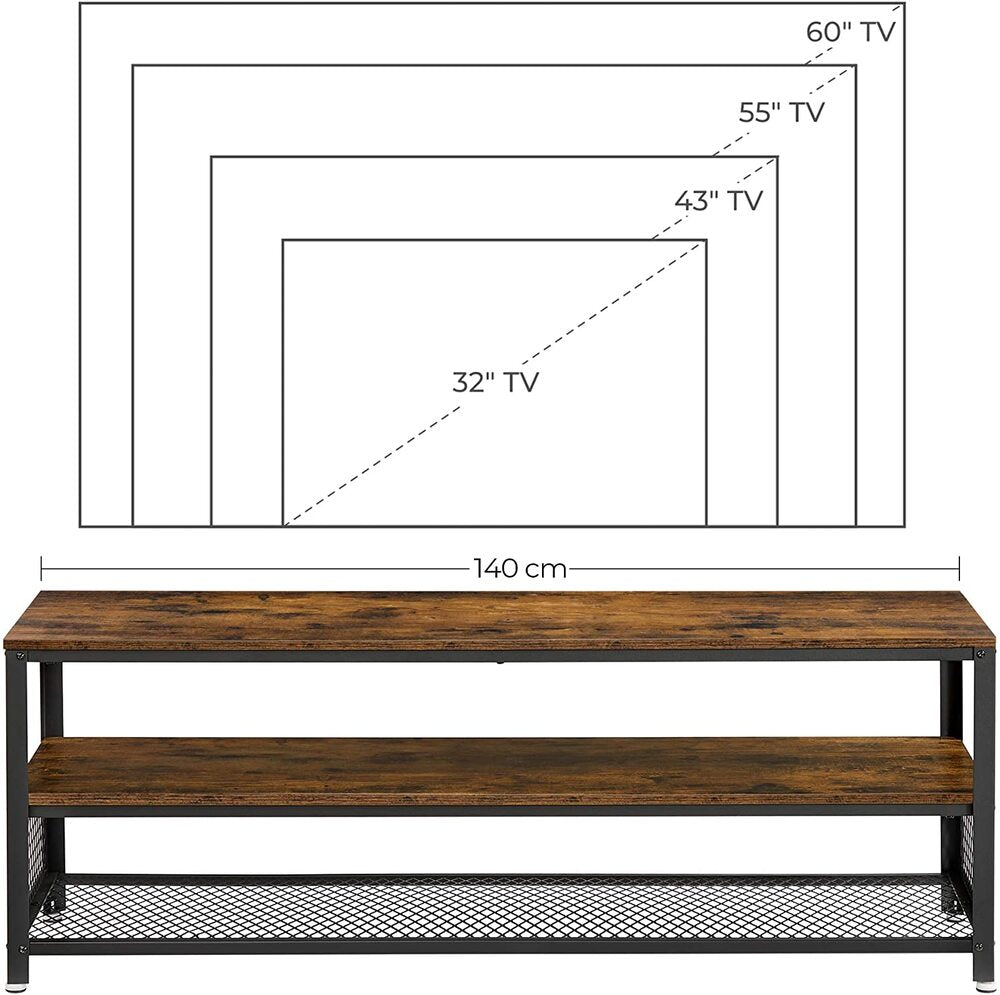 VASAGLE TV Stand 140cm Entertainment Unit with Shelves - Cosy Abode