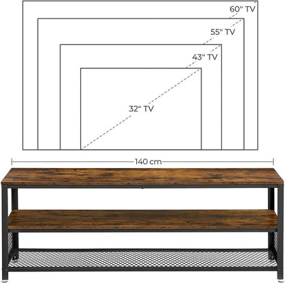 VASAGLE TV Stand 140cm Entertainment Unit with Shelves - Cosy Abode