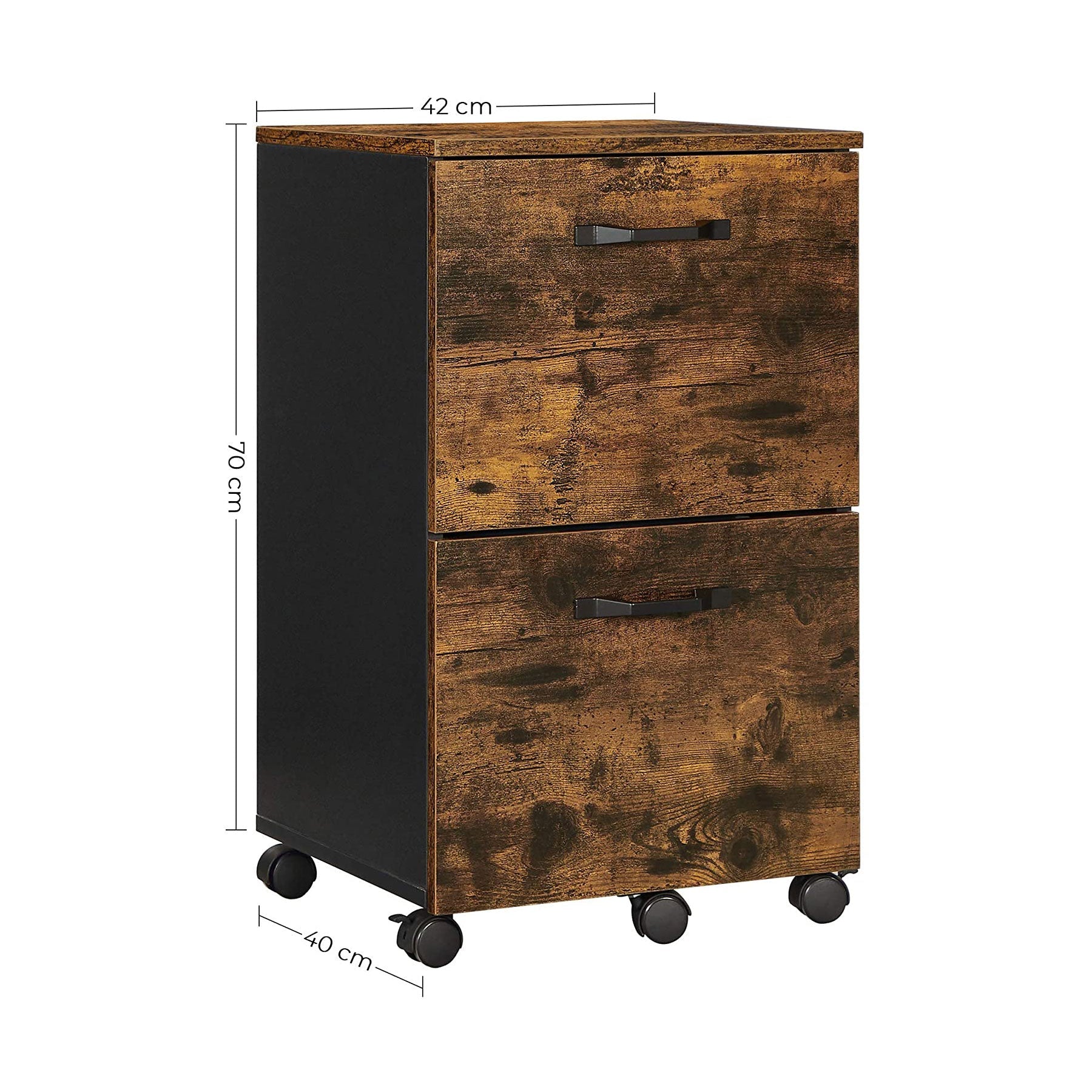 VASAGLE 2 Drawer File Cabinet with Wheels - Cosy Abode