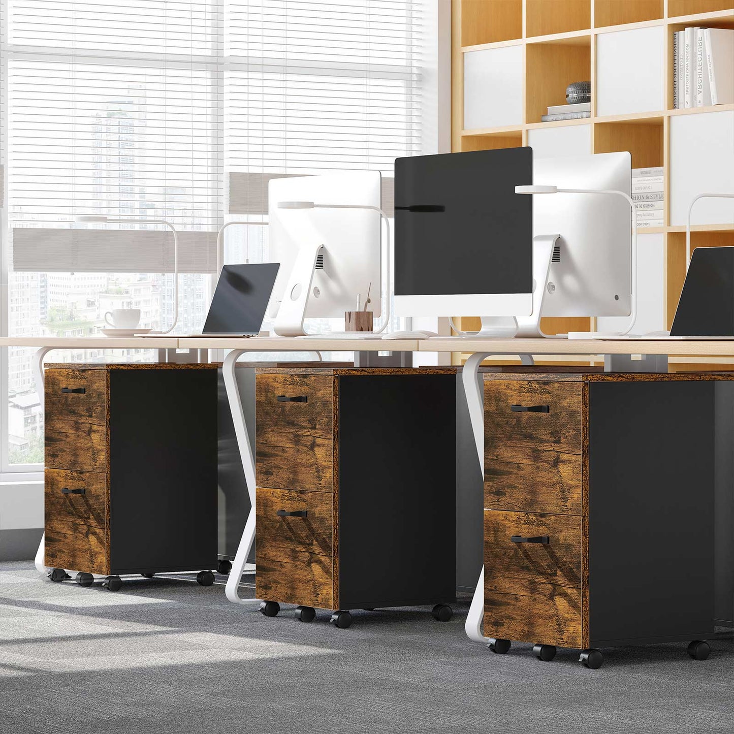 VASAGLE 2 Drawer File Cabinet with Wheels - Cosy Abode
