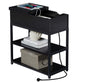Casadiso Sofa Side Table with Integrated Charging Station - Multi-Tier Black Side Table with Built-in Power Board (Casadiso Saiph Pro) - Cosy Abode