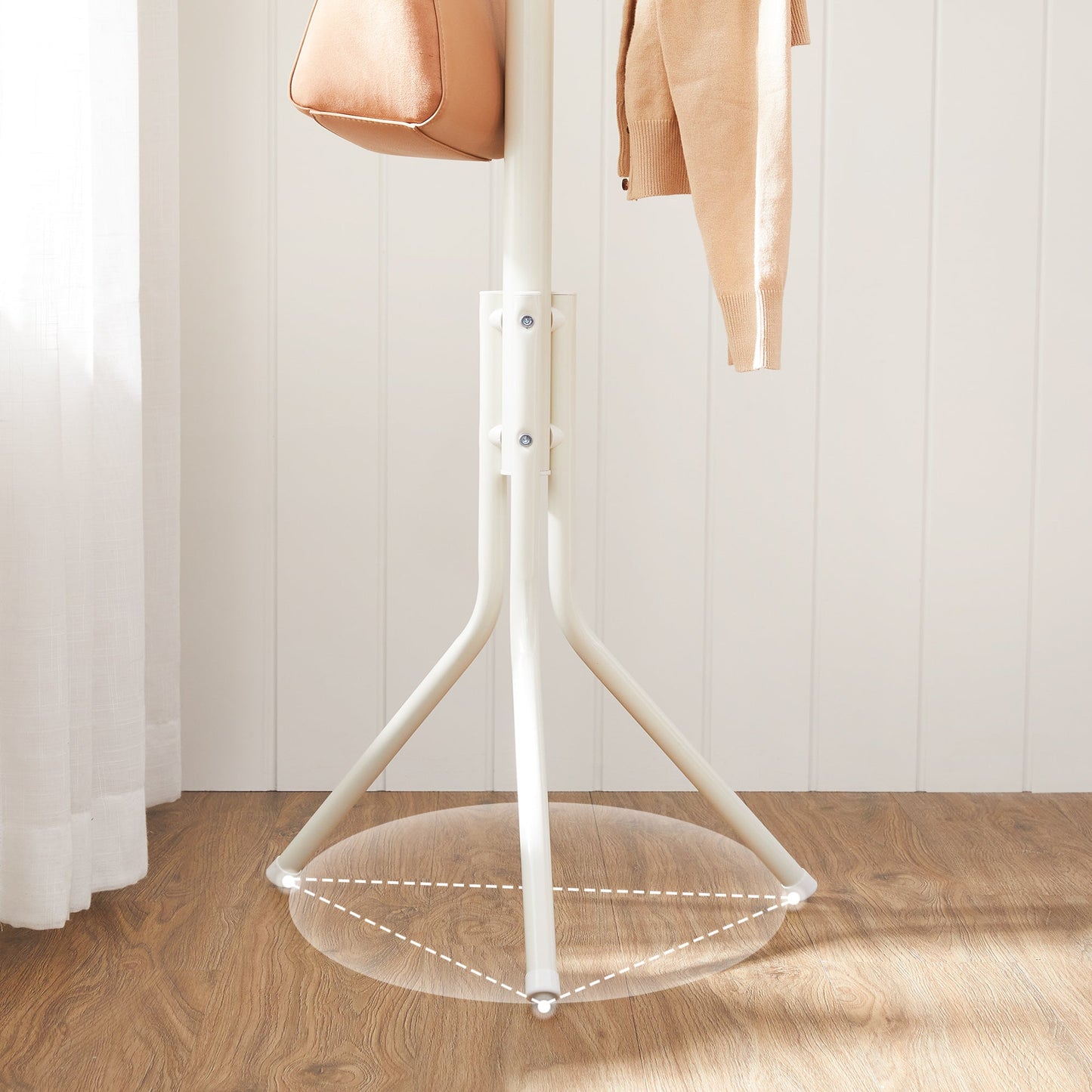 SONGMICS Metal Coat Rack Creamy White - Cosy Abode