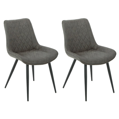 Tyler Fabric Chair (Set of 2) - Grey - Cosy Abode