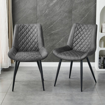 Tyler Fabric Chair (Set of 2) - Grey - Cosy Abode