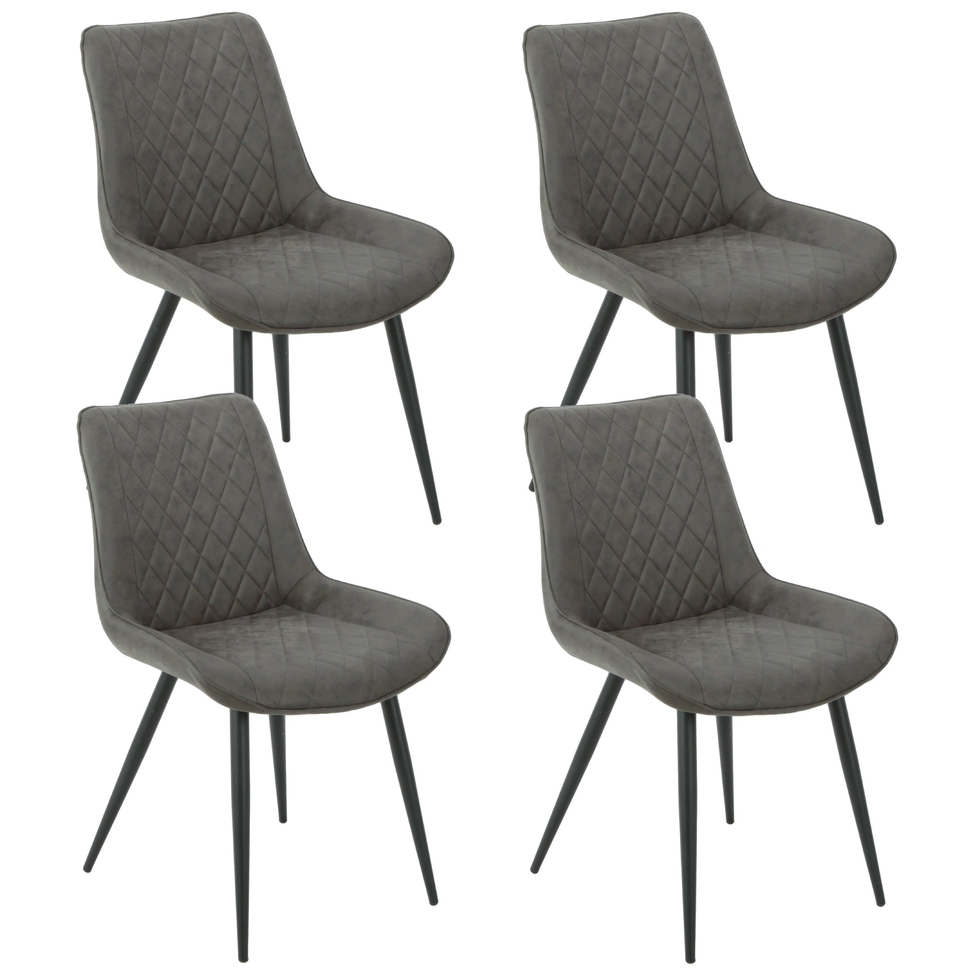 Tyler Fabric Chair (Set of 4) - Grey - Cosy Abode