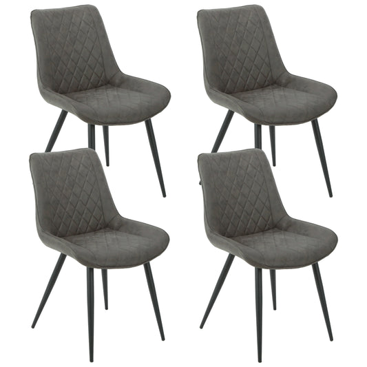 Tyler Fabric Chair (Set of 4) - Grey - Cosy Abode