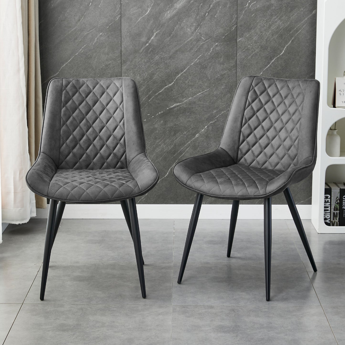 Tyler Fabric Chair (Set of 4) - Grey - Cosy Abode