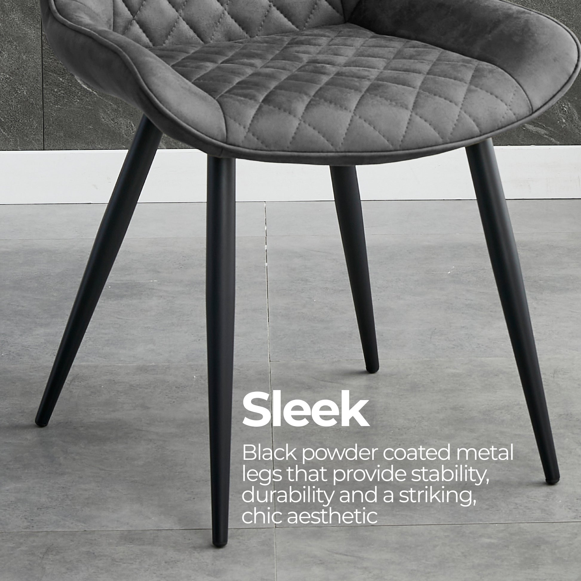 Tyler Fabric Chair (Set of 4) - Grey - Cosy Abode