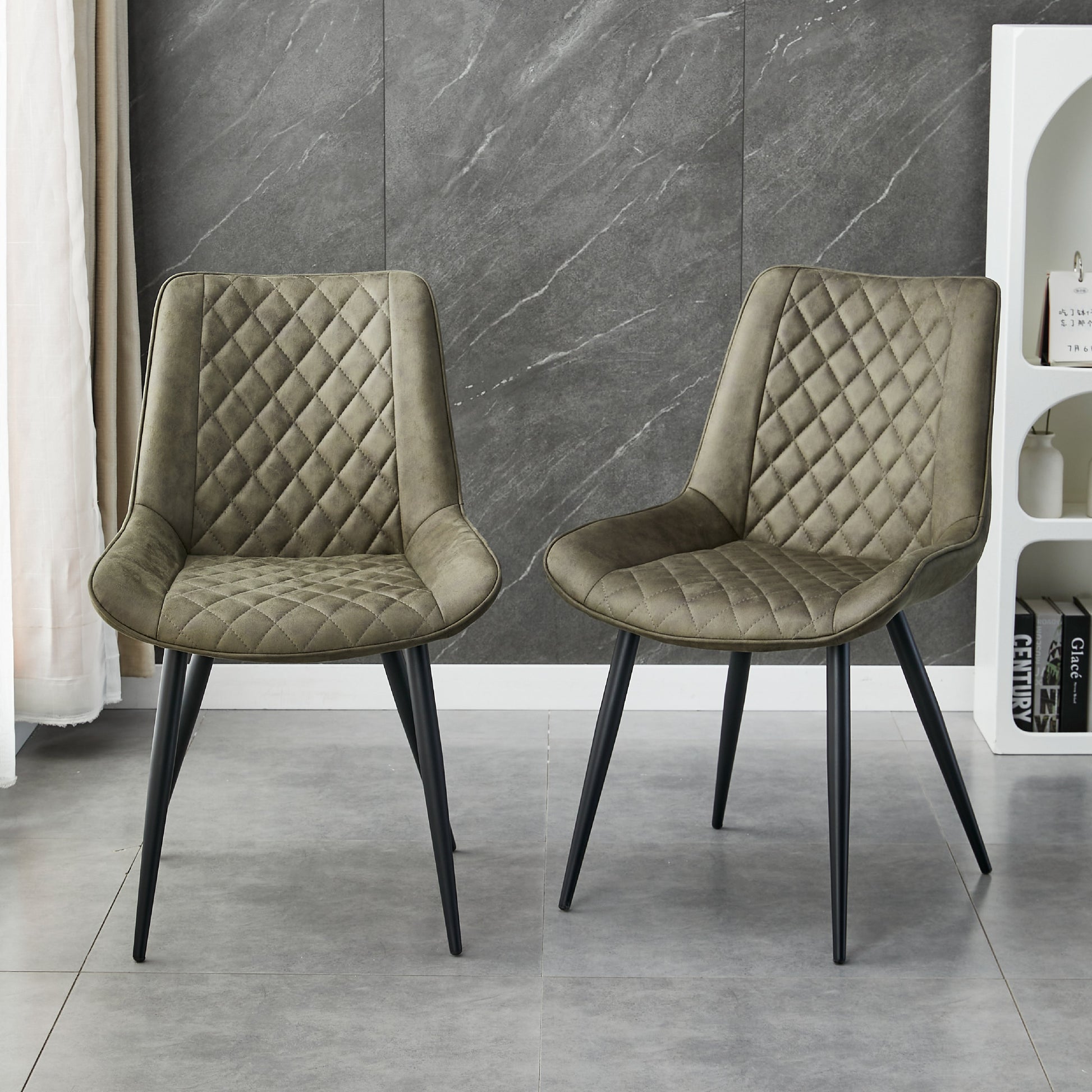 Tyler Fabric Chair (Set of 4) - Olive Green - Cosy Abode