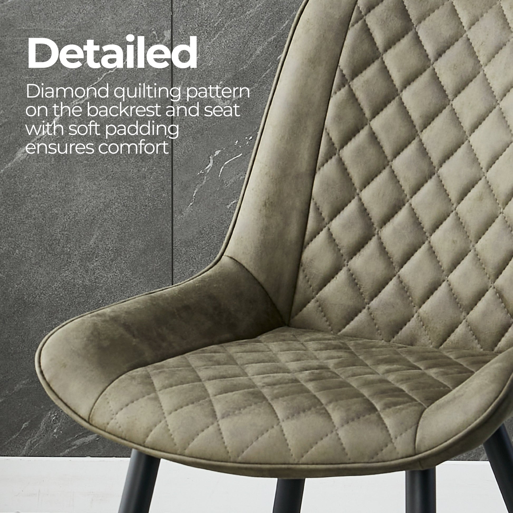 Tyler Fabric Chair (Set of 4) - Olive Green - Cosy Abode