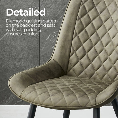 Tyler Fabric Chair (Set of 4) - Olive Green - Cosy Abode