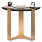 Contemporary Half Round Brass and Black Hallway Console Table - Cosy Abode