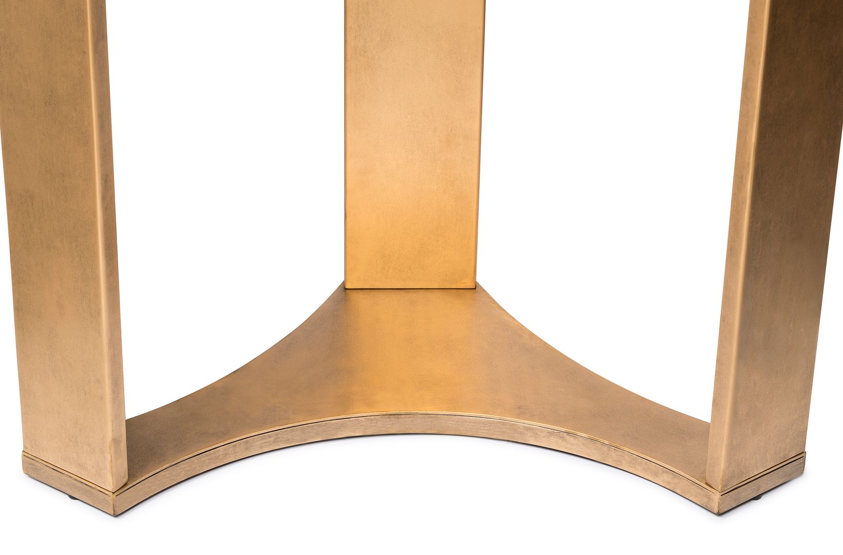 Contemporary Half Round Brass and Black Hallway Console Table - Cosy Abode