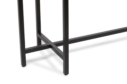 Narrow Golden Black Hallway Console Table with Textured Top - Cosy Abode