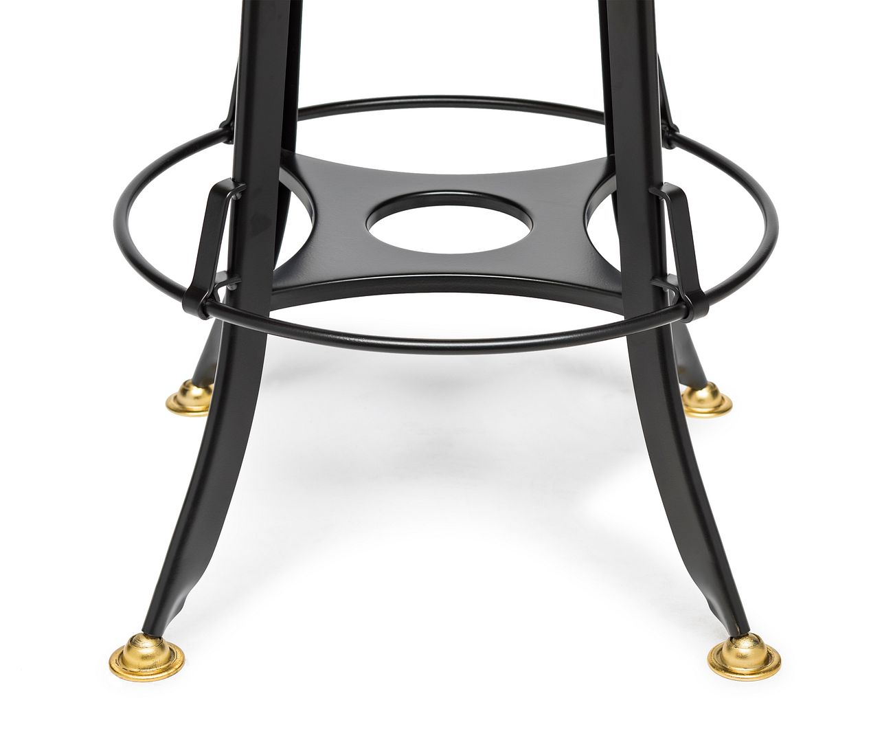 Industrial Wooden Height Adjustable Swivel Bar Stool - Gold Black - Cosy Abode