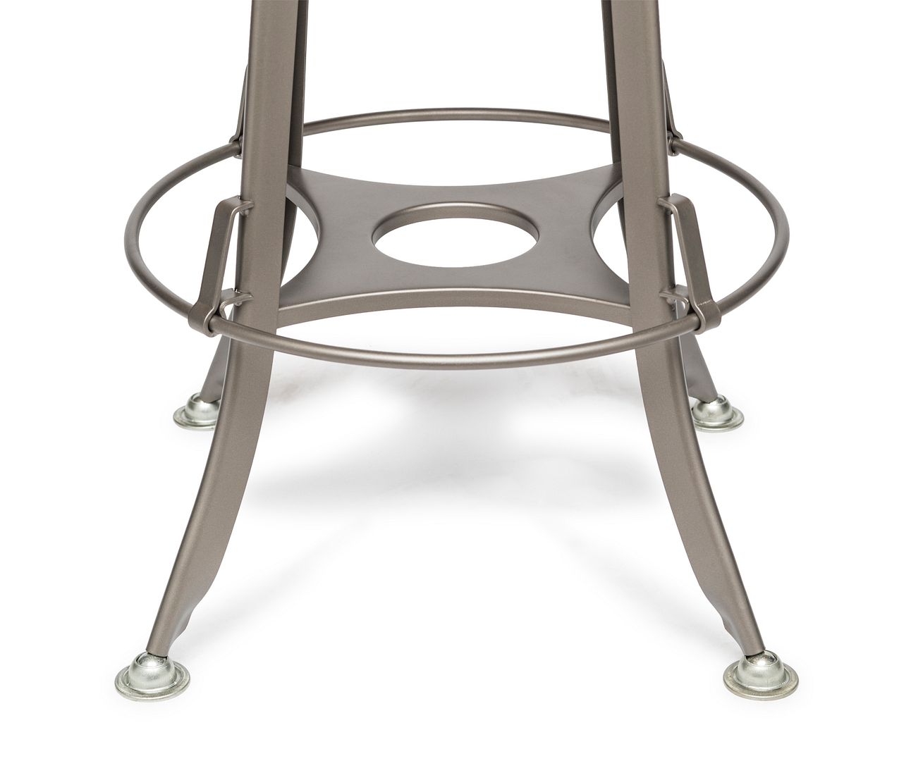 Industrial Height Adjustable Swivel Bar Stool with Oak Wood Top - Grey Finish - Cosy Abode