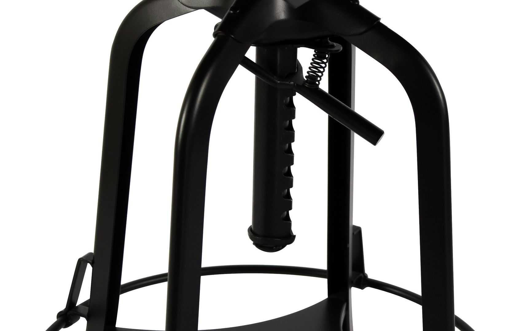 Industrial Wooden Height Adjustable Swivel Bar Stool Chair with Back - Black Rustic - Cosy Abode