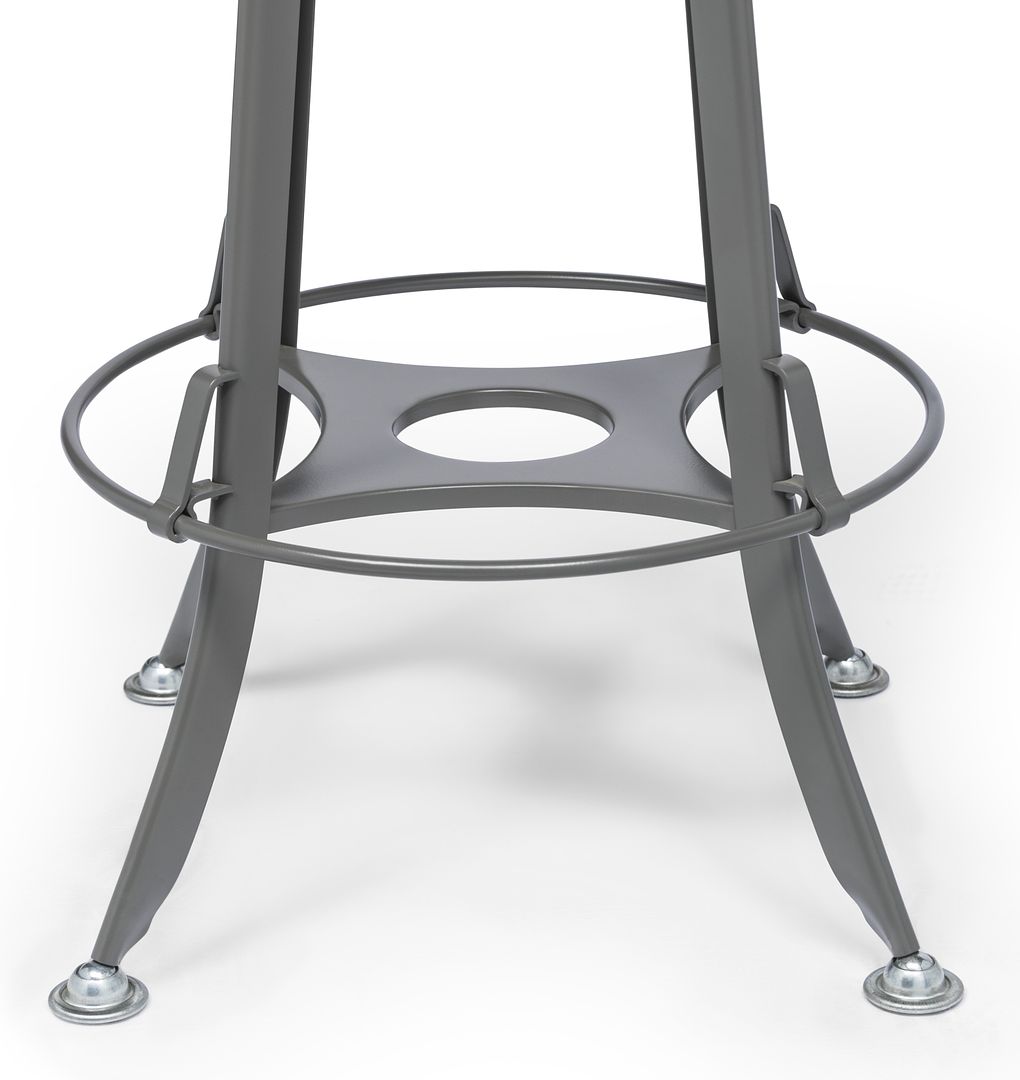 Industrial Swivel Height Adjustable Grey Oak Wood Bar Stool Chair with Back - Cosy Abode