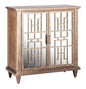 Sideboard Buffet Cabinet Storage with Mirrored Glass Doors in French Brass Finish - Cosy Abode