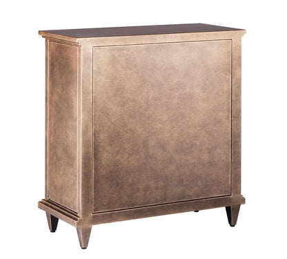 Sideboard Buffet Cabinet Storage with Mirrored Glass Doors in French Brass Finish - Cosy Abode