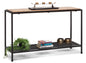 Black Iron Hallway Console Table with Distressed Wood Top - Cosy Abode