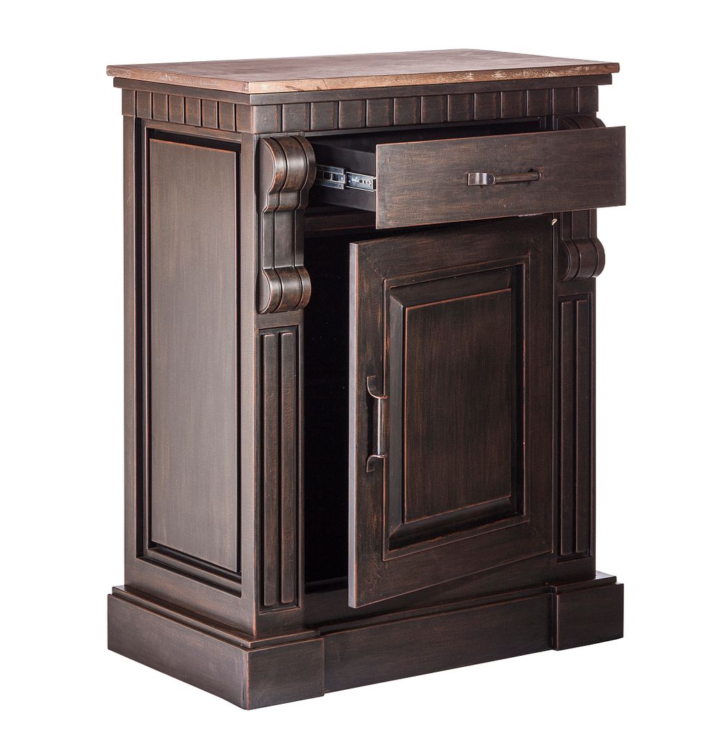 Iron Sideboard Buffet Cabinet with Drawer Storage and Wood Top - Cosy Abode