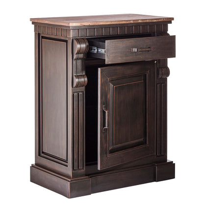 Iron Sideboard Buffet Cabinet with Drawer Storage and Wood Top - Cosy Abode